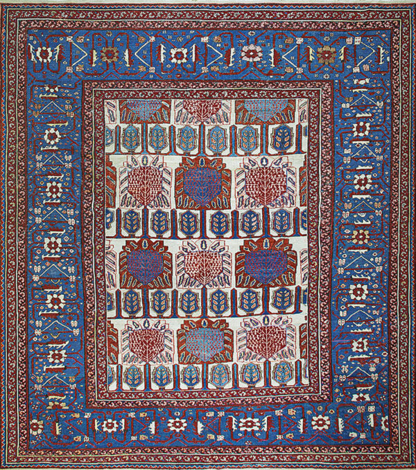 Colorful persian rug with intricate patterns