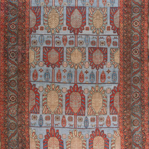 Colorful floral pattern on blue background