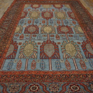 Colorful Persian rug with floral patterns