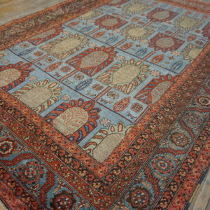 Colorful Persian rug with floral patterns