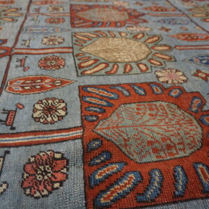 Colorful floral pattern on blue background