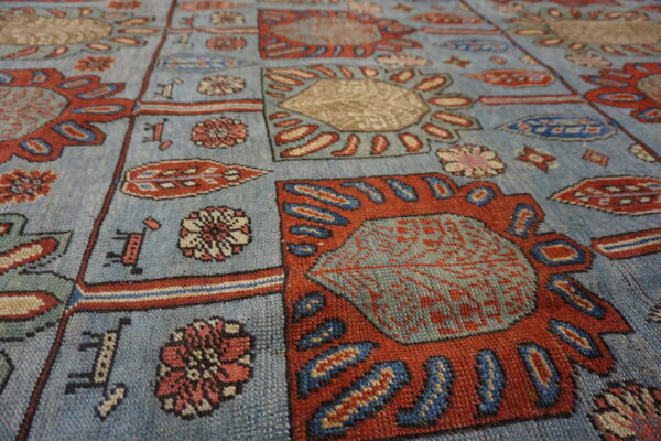 Colorful floral pattern on blue background