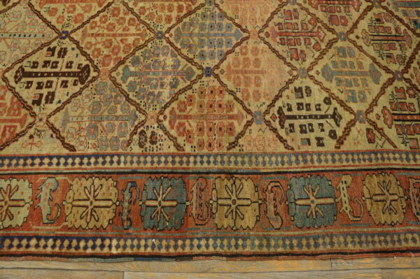 Light earthy color antique tribal persian shrub design bakshaish room size rug - image 6