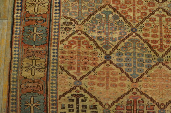 Light earthy color antique tribal persian shrub design bakshaish room size rug - image 4