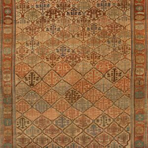 Light Earthy Color Antique Tribal Persian Shrub Design Bakshaish Room Size Rug