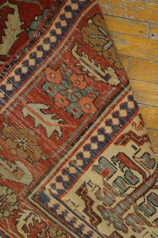 Light earthy color antique tribal persian shrub design bakshaish room size rug - image 7