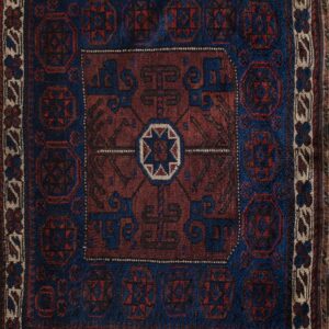 Intricate patterned vintage wool rug