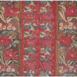 Colorful floral pattern on wool rug