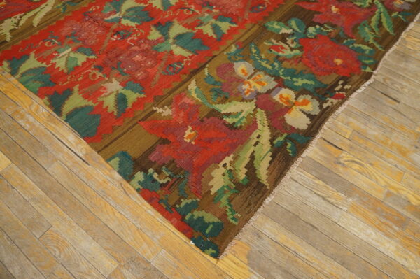 Colorful floral patterned wool rug