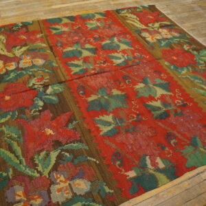 Vibrant floral patterned multicolor rug
