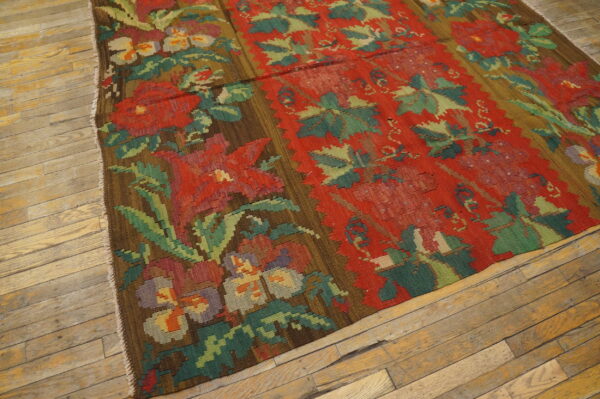 Vibrant floral pattern on rustic background