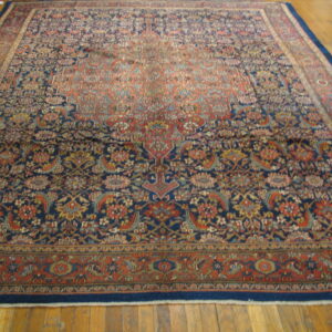 Intricate floral design on blue background