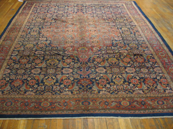 Intricate floral design on blue background