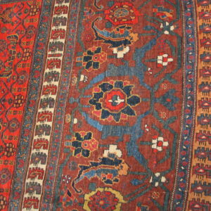 Colorful Persian rug with intricate patterns
