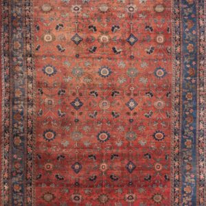 Rustic Large Scale Tribal Design Antique Big Persian Bidjar Rug