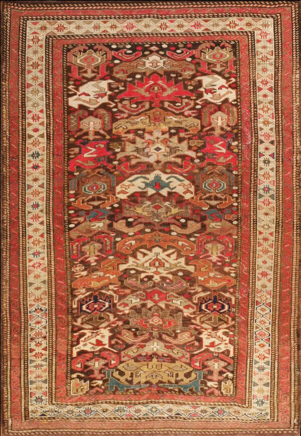 Colorful intricate patterned woven rug