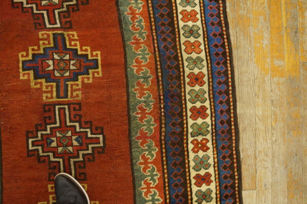 Antique caucasian caucasus - kazak knotted rug - image 3