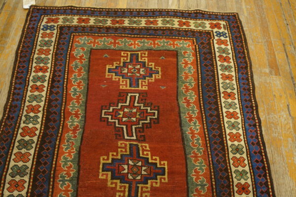 Antique caucasian caucasus - kazak knotted rug - image 4