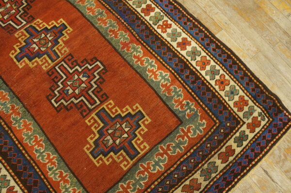 Antique caucasian caucasus - kazak knotted rug - image 5