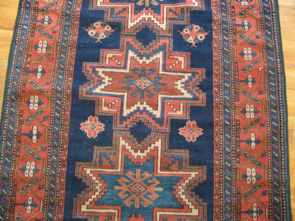 Tribal antique caucasian caucasian lesghi rug - image 5