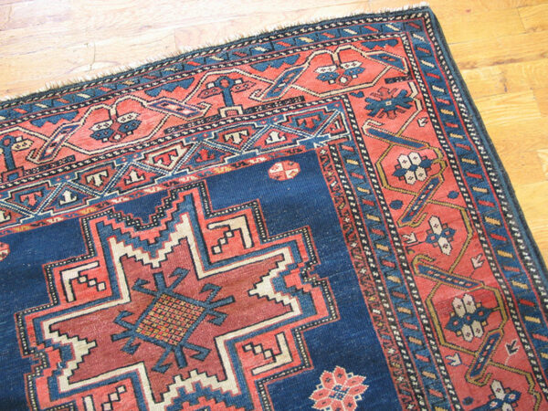 Tribal antique caucasian caucasian lesghi rug - image 3
