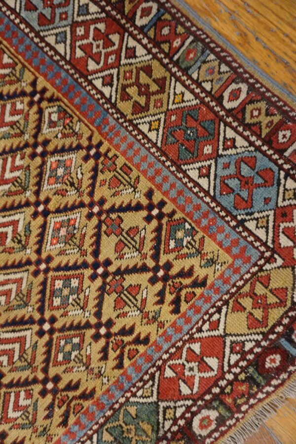 Antique caucasian tribal geometric islamic prayer rug - image 2