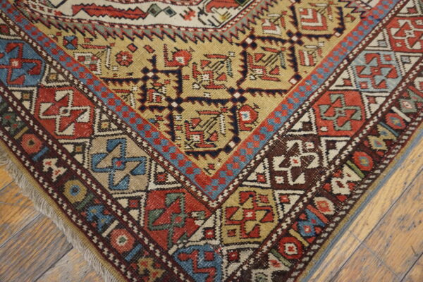 Antique caucasian tribal geometric islamic prayer rug - image 5
