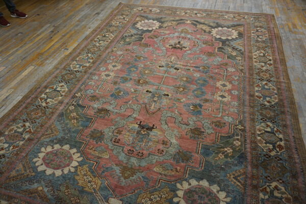 Unusual antique wool pile tribal design caucasian hand knotted rug - image 5