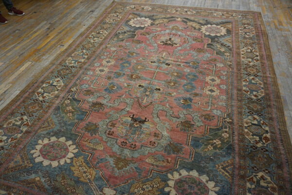 Unusual antique wool pile tribal design caucasian hand knotted rug - image 6