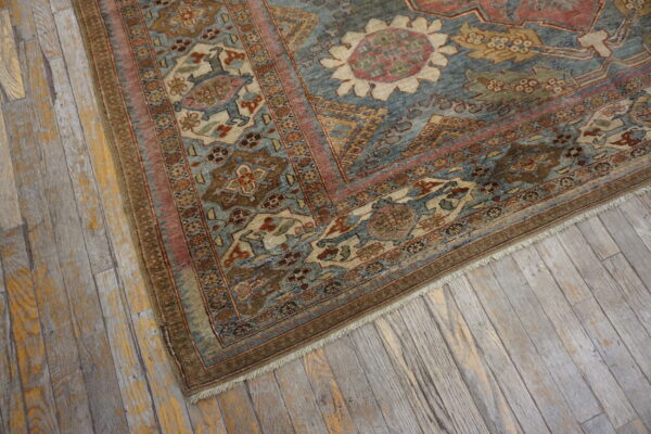 Unusual antique wool pile tribal design caucasian hand knotted rug - image 3