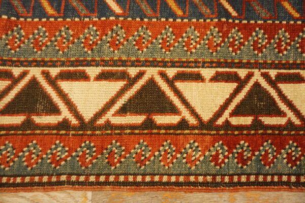 Antique caucasian tribal geometric akstafa kazak rug - image 2
