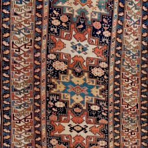 Colorful geometric patterned hallway runner