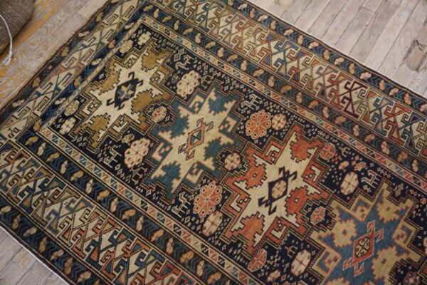 Colorful geometric pattern on rug