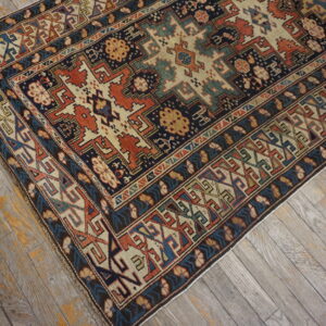 Colorful intricate patterned wool rug
