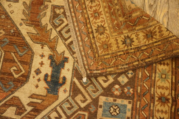 Brown earthy antique caucasian small scatter size wool shirvan rug - image 4