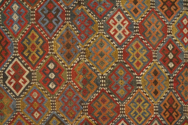 Antique caucasian flatweave verneh tribal geometric kilim area rug - image 5
