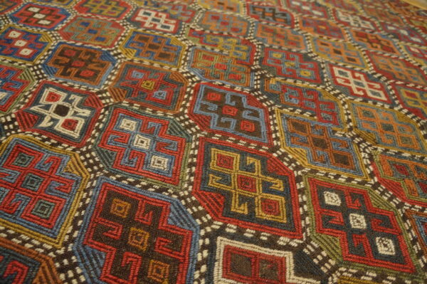 Antique caucasian flatweave verneh tribal geometric kilim area rug - image 6
