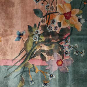 Colorful floral design on rug