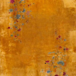 Floral design on vibrant yellow background.