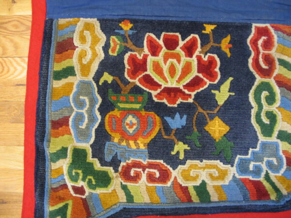 Blue rare antique cloud band chinese saddle horse cover rug set - image 2