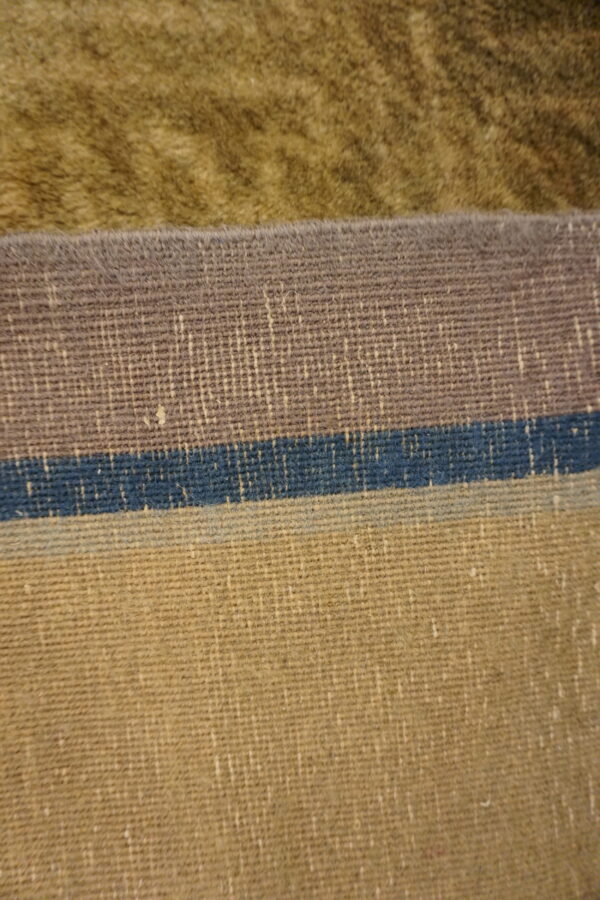 Allover geometric wool antique 1920s ivory beige cream white rectangle hand knotted pile large rug - image 4