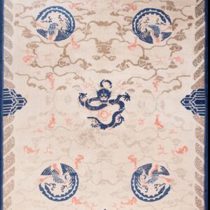 Antique Chinese - Peking Ivory 1880s  Wool Rug