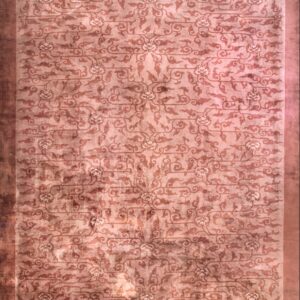 Antique Allover Floral Wool Hand Knotted Pile Purple / Lavender Mauve 1930s Rug