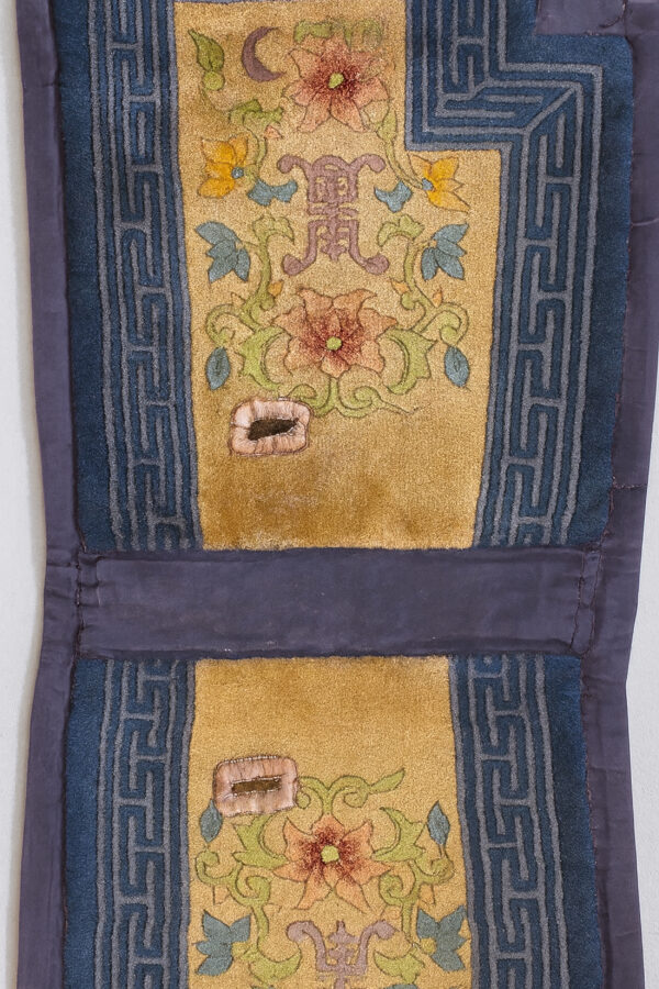 Embroidered textile with floral patterns