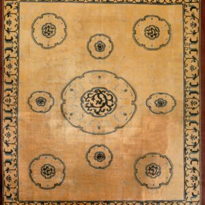 Intricate floral design on golden background