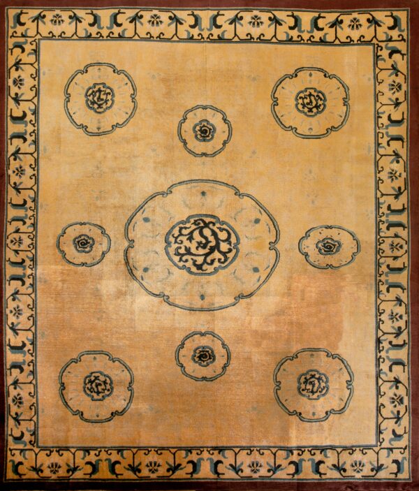 Intricate floral design on golden background