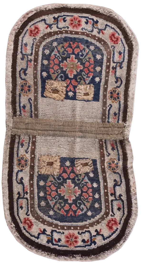 Antique chinese small scatter size wool pile ivory saddle horse cover rug by rugs on net