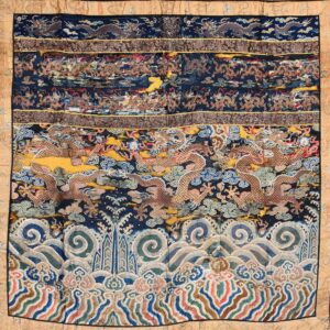 Colorful dragon pattern on fabric