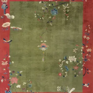 Antique Green Color Classic Chinese Art Deco Design Room Size Carpet by Rugs on Net