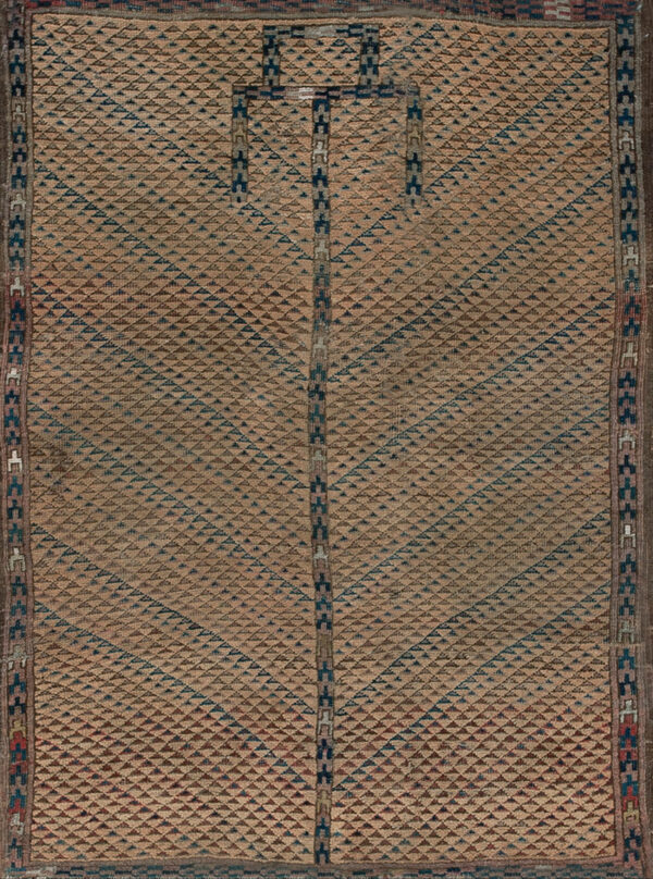 Geometric patterned vintage turkmen rug